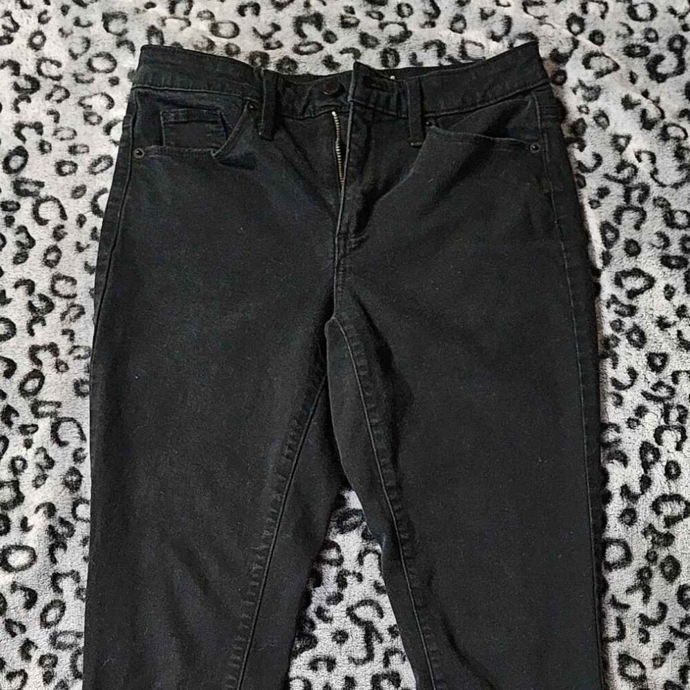Universal Thread Womens Cotton Rayon Black Button Up Jeans Size Large